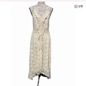 Unbranded Women’s Ivory color Boho dress Adjustable Straps Whimsical Fairy LG